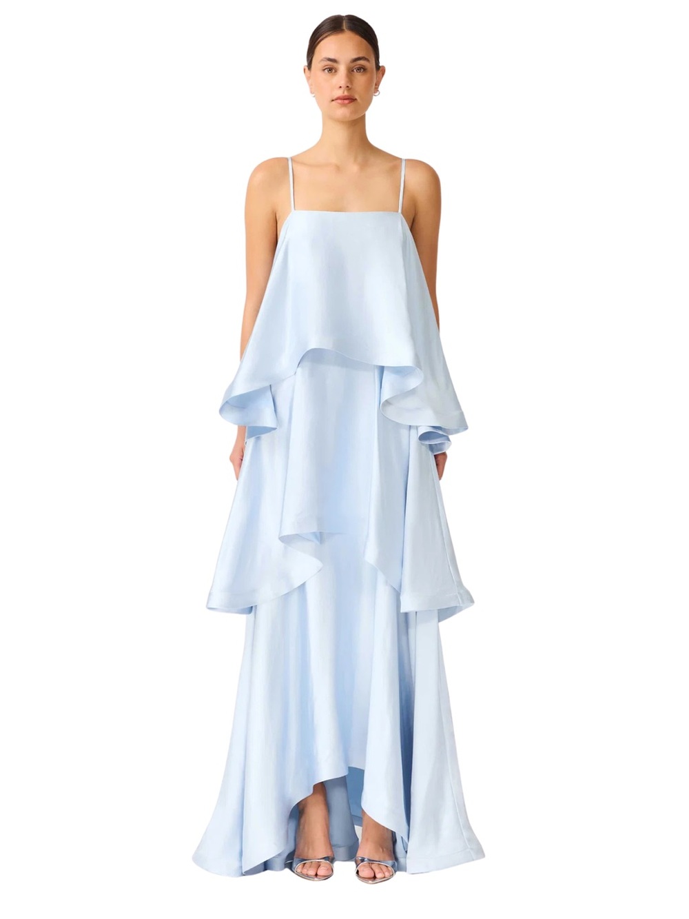 Elliatt Tilly Tiered Maxi Dress in Pale Blue